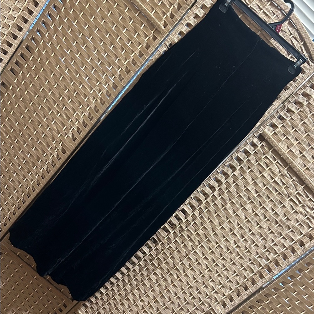 Omo Norma Kamali Black Velvet Trousers high waist 2 - Picture 2 of 9
